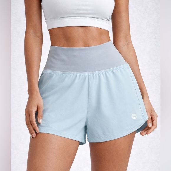 Gilly Hicks Pants - Gilly Hicks High-Rise Athletic Shorts Lined Size Medium Light Blue gym yoga run